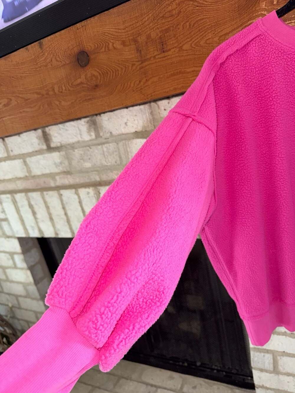 Pink Fuzzy Sherpa Sweatshirt - Women - Picture 2 of 3